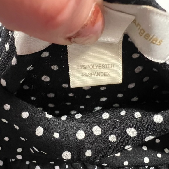 Monteau Los Angeles - Women’s Polka Dot Peasant Top Sz. MD - Picture 5 of 5